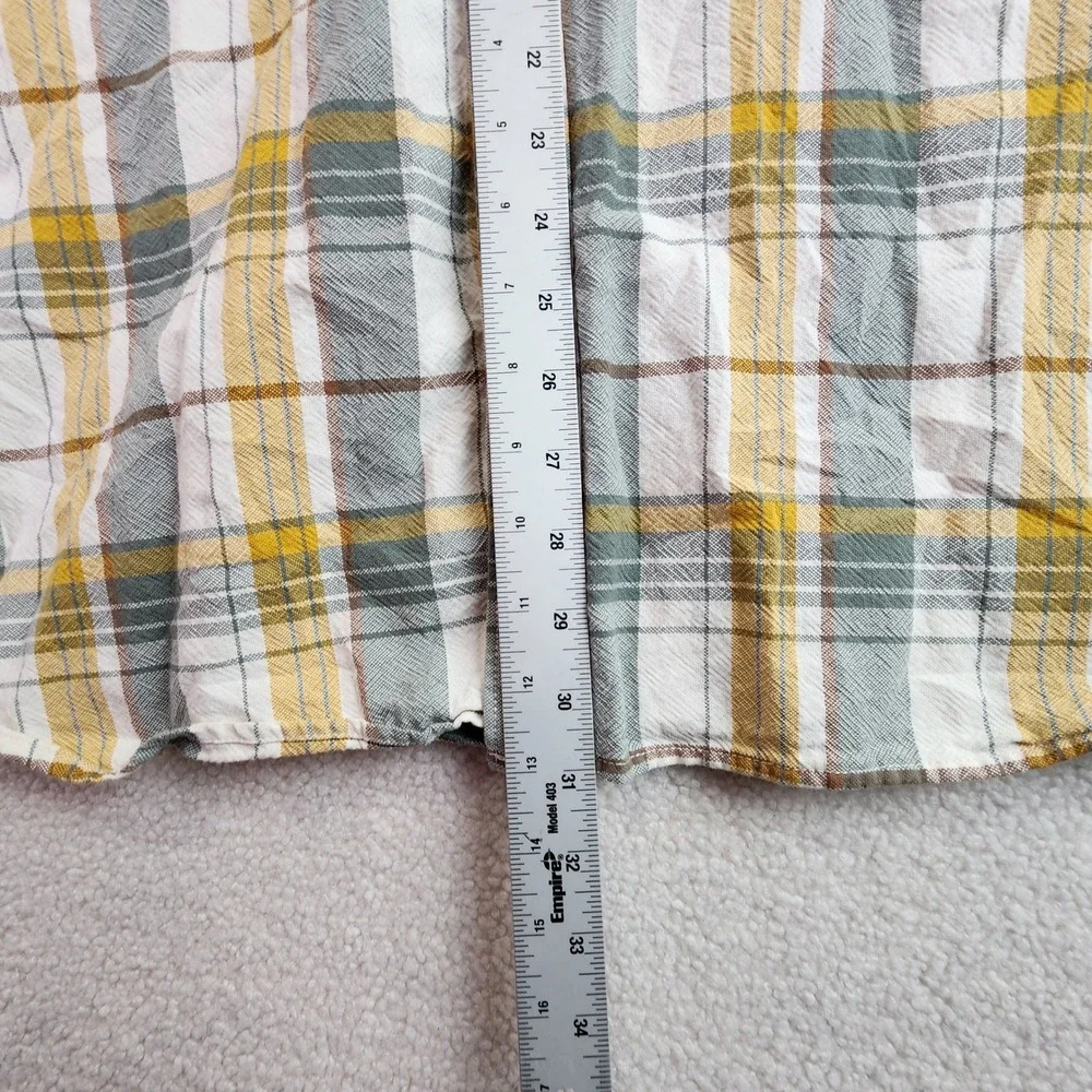 The North Face Plaid Button Down Shirt Mens‎ XXL Yellow Grey Long Sleeve Hiking